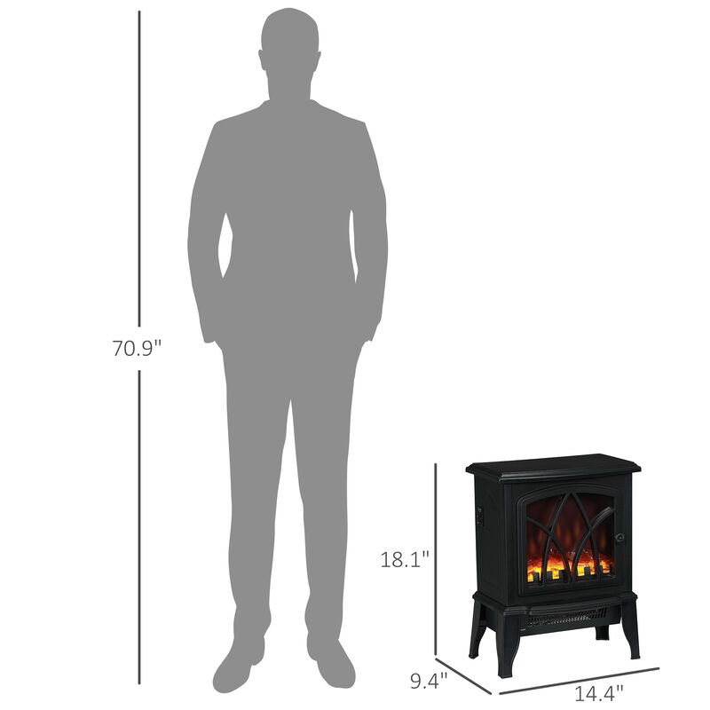 Streamdale 18" Electric Fireplace Heater with Realistic Flame image number 5