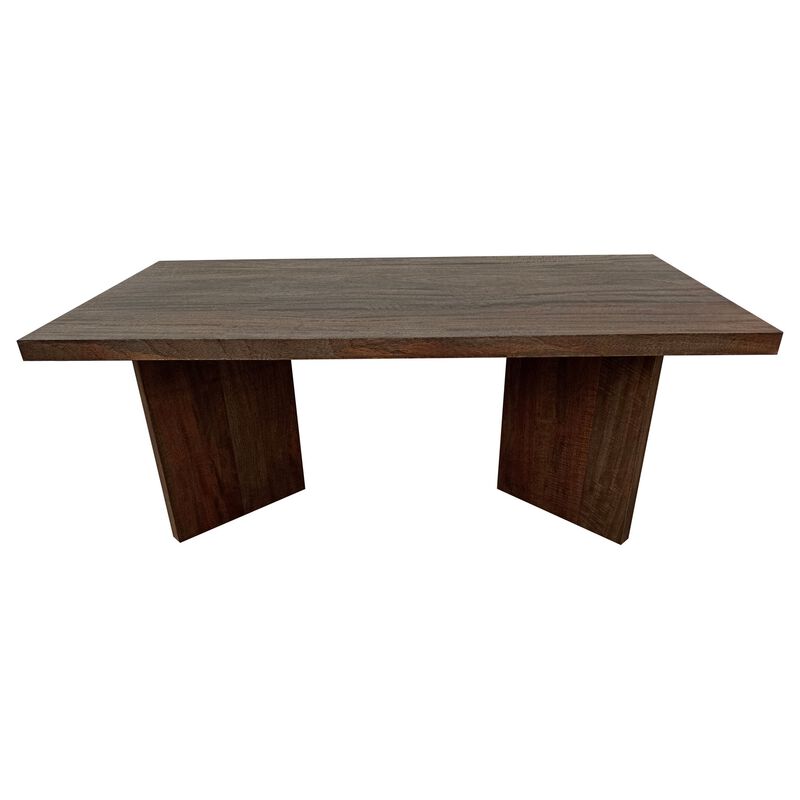 Anisa Coffee Table, 50 Inch Rectangular, Brown Solid Mango Wood Plank Style