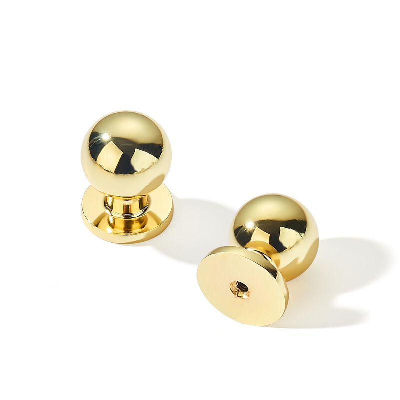 khtumeware 10 Pack Polished Brass Cabinet Knobs 1 Inch Single Hole Cabinet Handles Dresser Knobs Drawer Knobs and Pulls for Bath