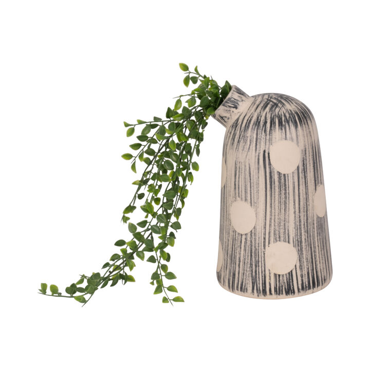 11" Striped Polka Dot Vase
