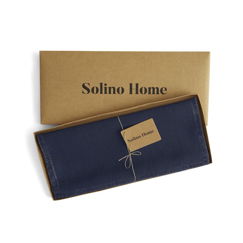 Solino Home 100% Pure Linen Table Runner - Fringe