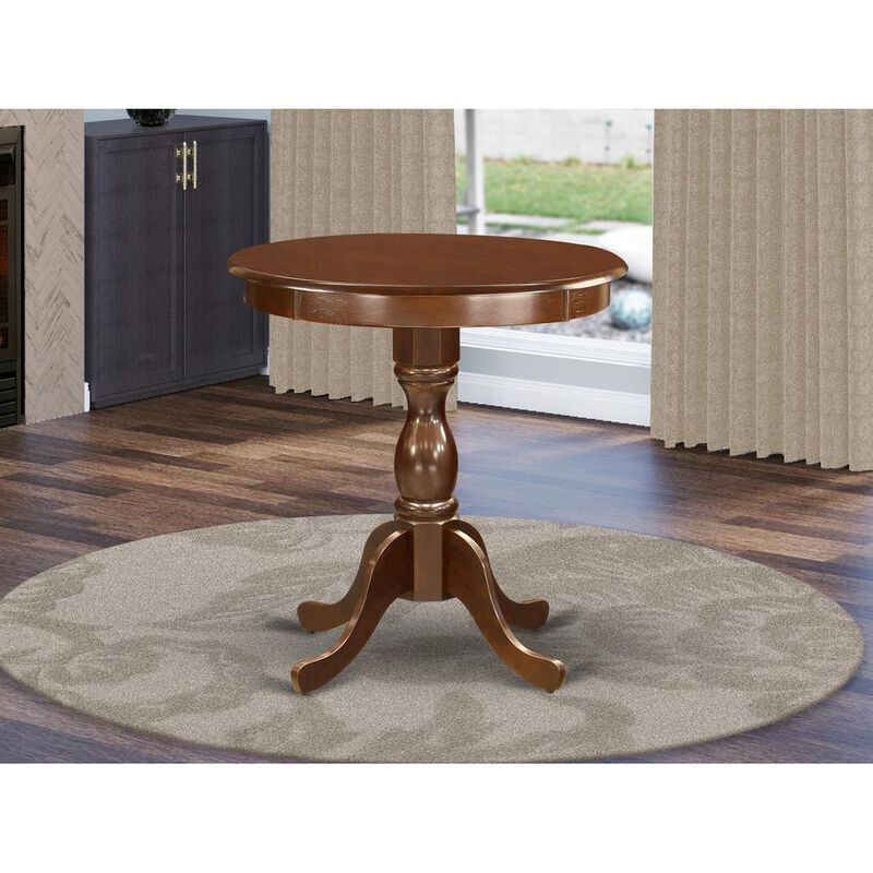 Amazing Small Dining Table with Oak Color Table Top Surface and Asian Wood Kitchen Table Pedestal Legs - Oak Finish