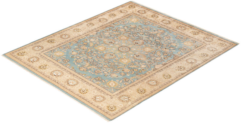 Eclectic, One-of-a-Kind Hand-Knotted Area Rug  - Light Blue, 8' 0" x 9' 7"