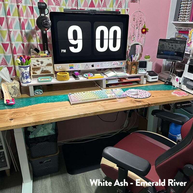 Desky Resin Hardwood Office Desk image number 2