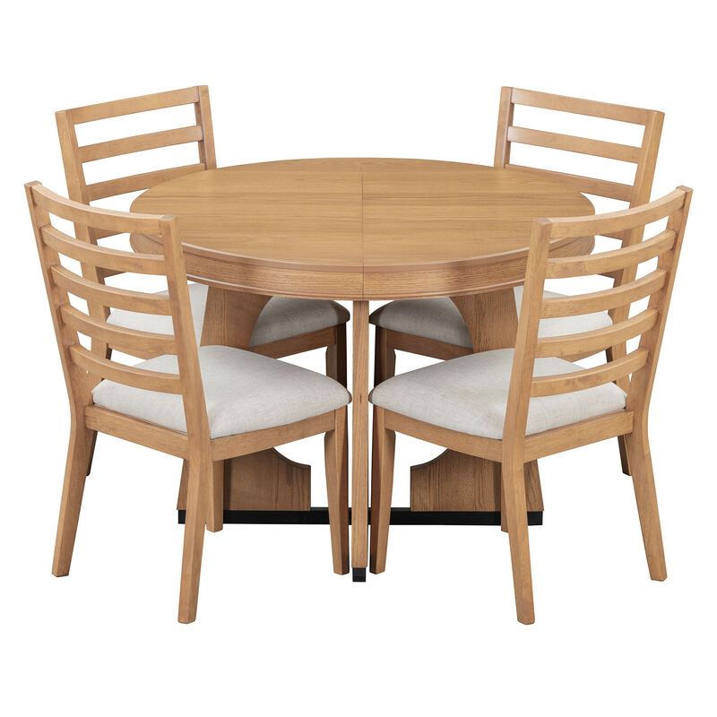Merax Retro Rustic Functional 5 Pieces Dining Set