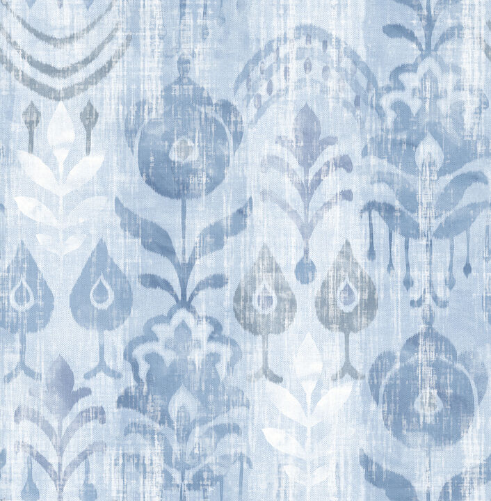 Pavord Blue Floral Shibori Wallpaper (Set of 2)