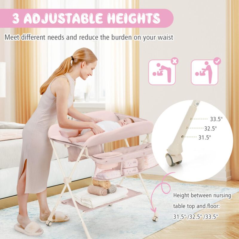 Hivvago Baby Diaper Changing Table with Water Basin Wheel