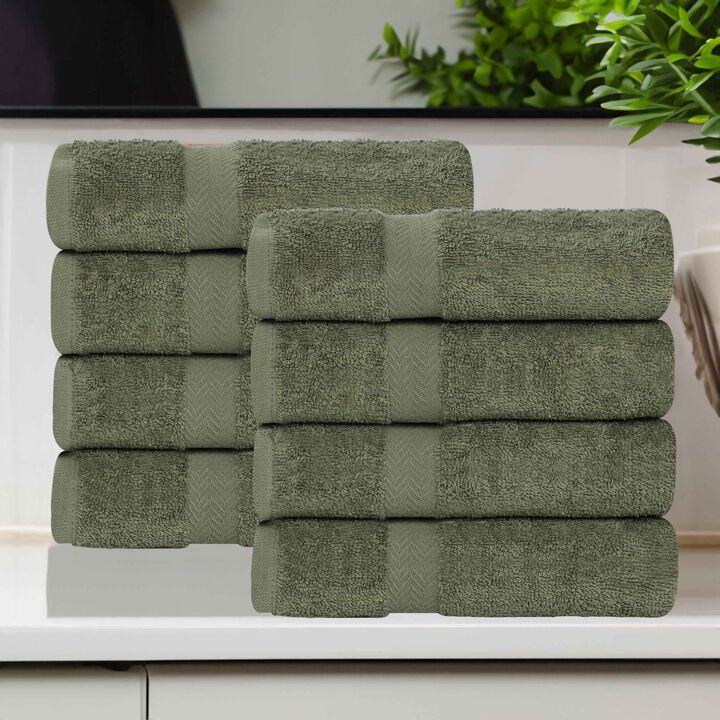 Absorbent Cotton Hand Towel Set of 8 for Bathroom, Spa and Kitchen Use