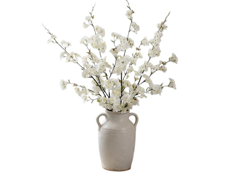 4 Piece White Artificial Greenery Stems Long Stem Wedding Centerpiece Decor image number 0