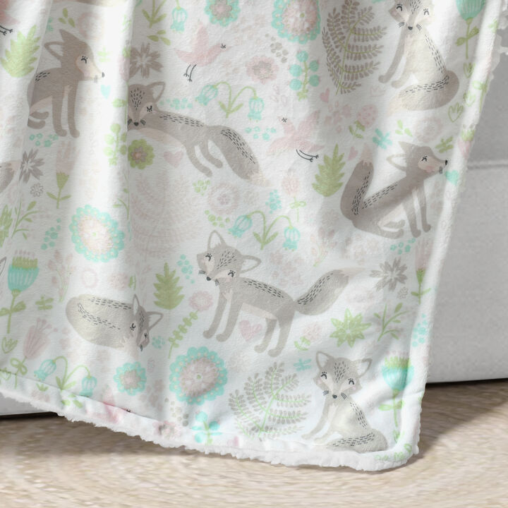 Pixie Fox Soft & Plush Sherpa Blanket Multi Single 30x40