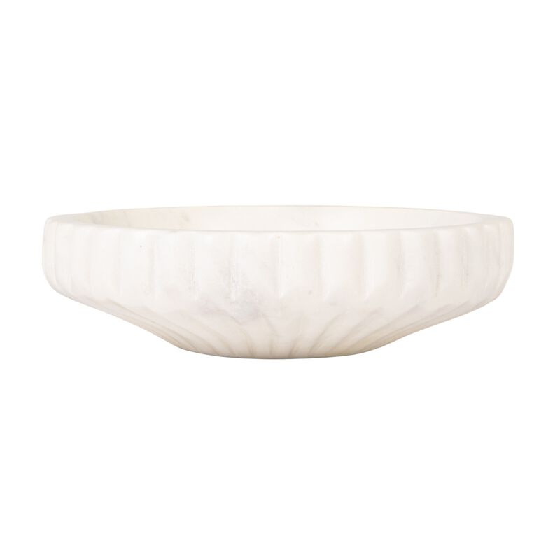 Round Marble Bowl, White image number 3