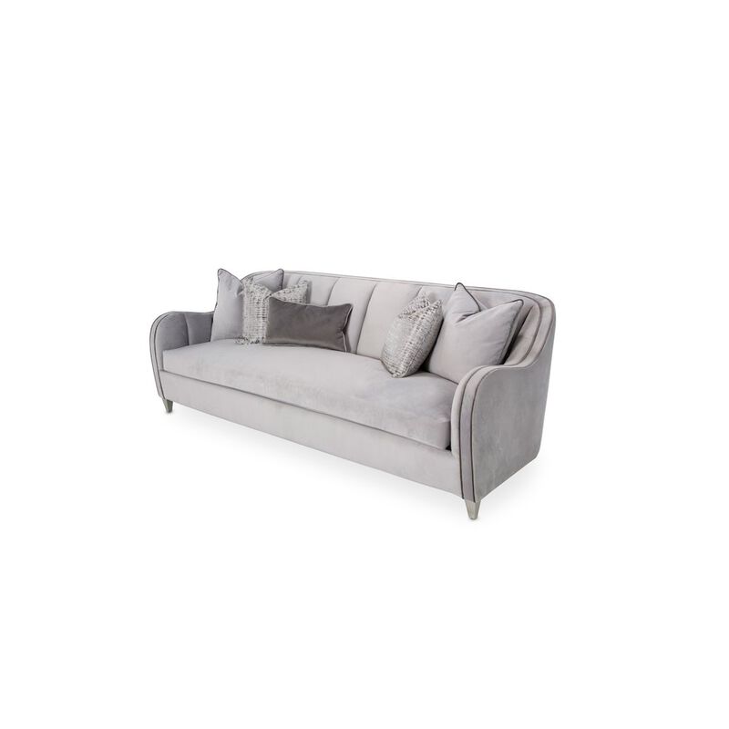 Michael Amini Roxbury Park Velvet Sofa - Steel/Slate