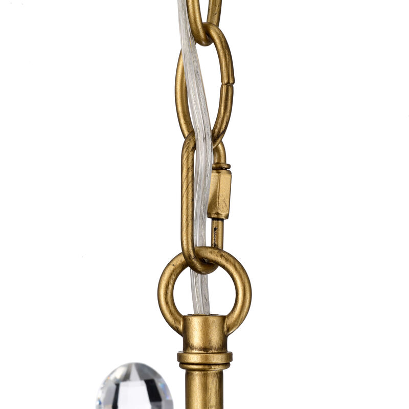 Coral 6-Light Brushed Brass Finish Crystal Glass Flower Chandelier image number 5