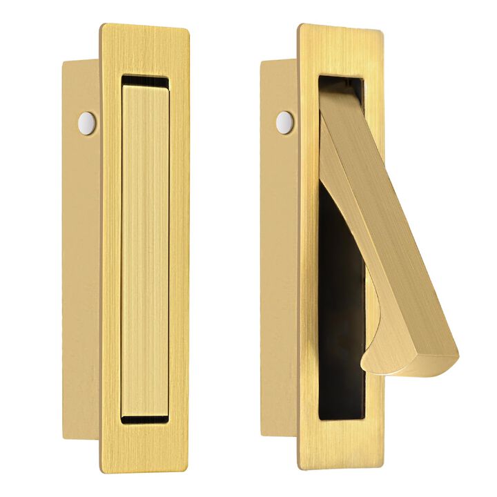 HOMOTEK Recessed Pocket Door Pull Handle, Edge Flush Pull, Hidden Finger Pull, Modern Pocket Hardware for Sliding Door, Size: 80