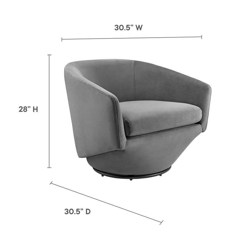 Series Performance Velvet Fabric Swivel Chair image number 6