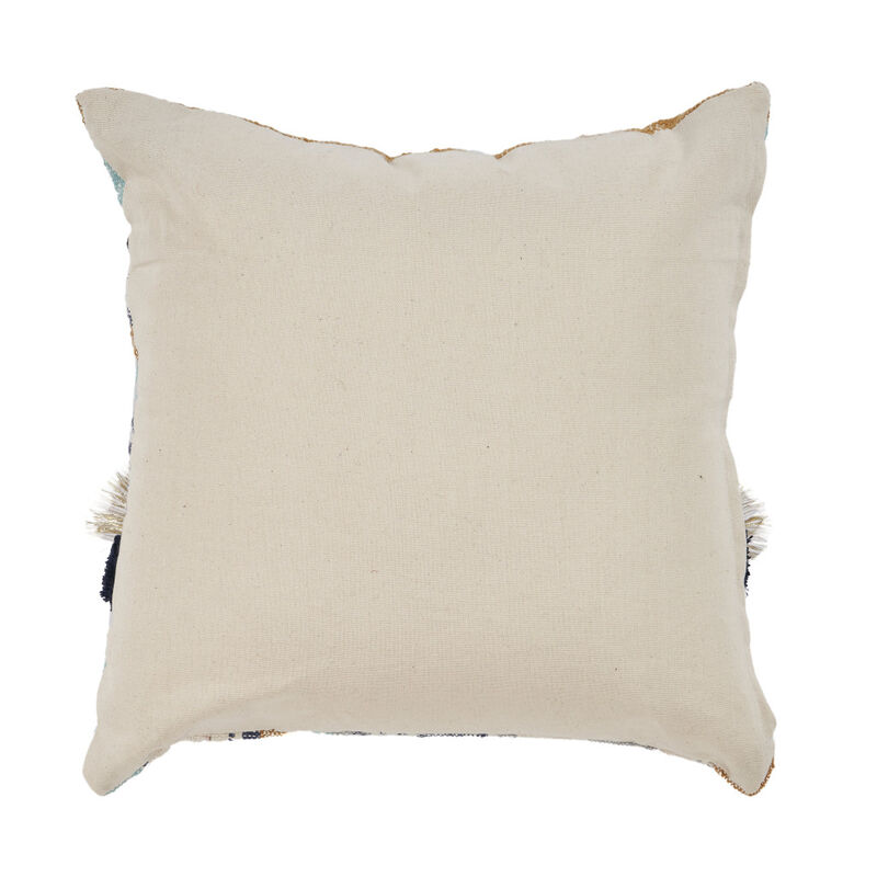 HomeRoots Set of Two Blue Striped Cotton Throw Pillow With Tassels image number 4