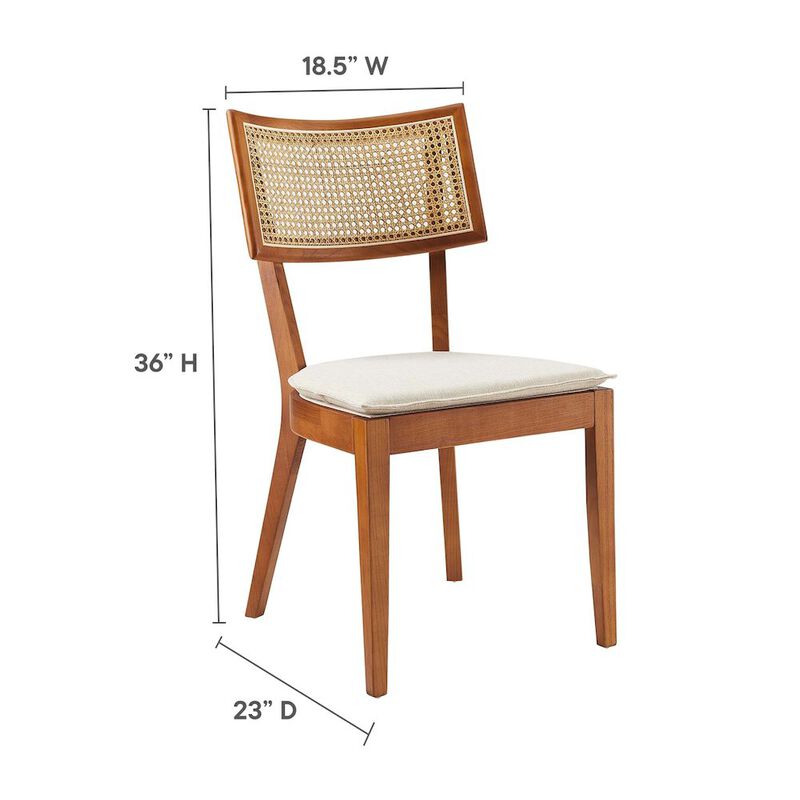 Caledonia Fabric Upholstered Wood Dining Chair Set of 2 image number 2