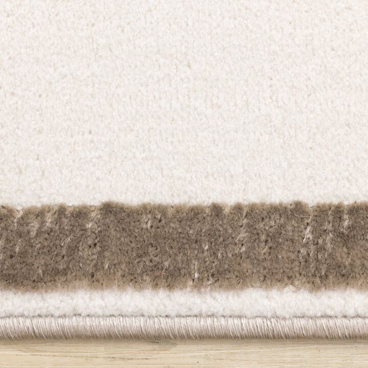 Novelle Home Logan Brown Cream Soft Abstract Modern Area Rug, 5'3 X 7'7