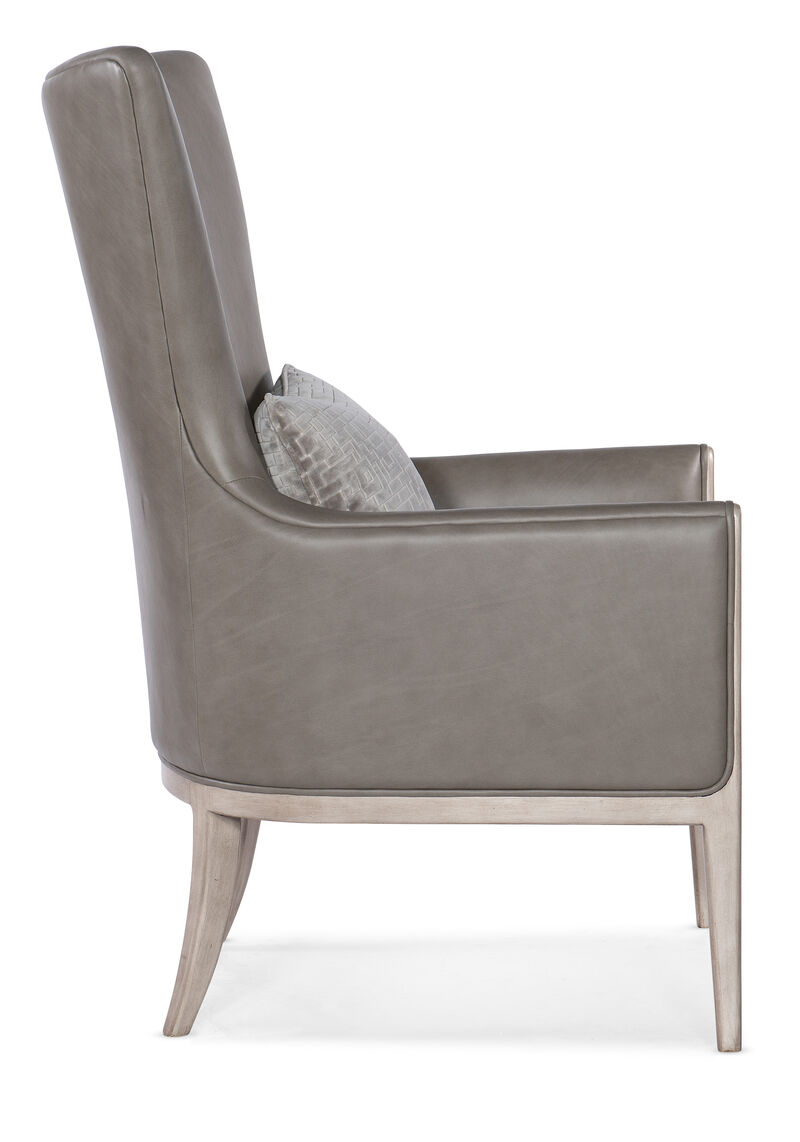 Kyndall Club Chair in Grey with Accent Pillow