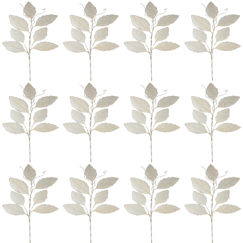 Set of 12 Magnolia Leaf Sprays with Twig Accents for Fall D&eacute;cor and Floral Arrangements