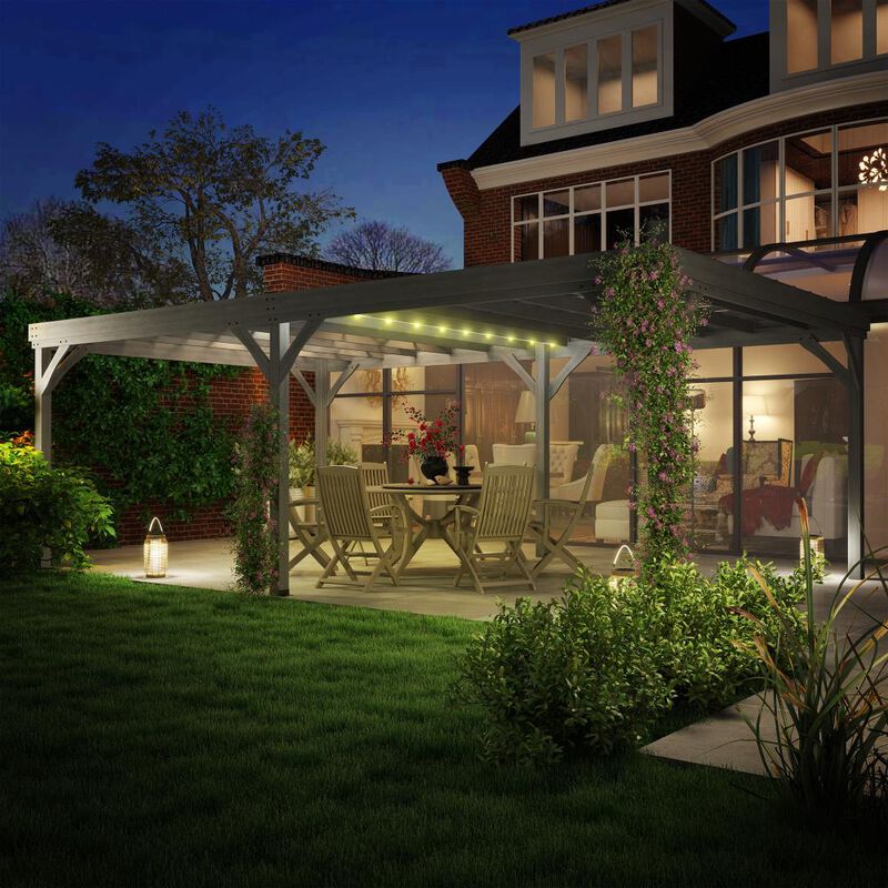 Hivvago 12x20 Outdoor Pergola Kit with Ground Anchors for Patio image number 6