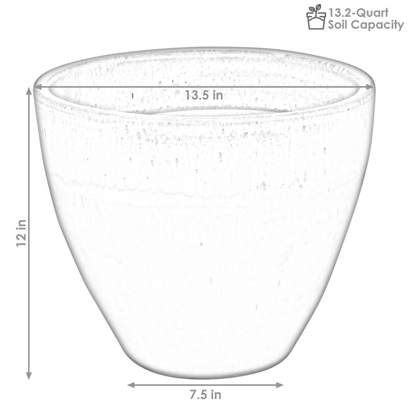 Sunnydaze 13 in Resort High-Fired Glazed Ceramic Planter