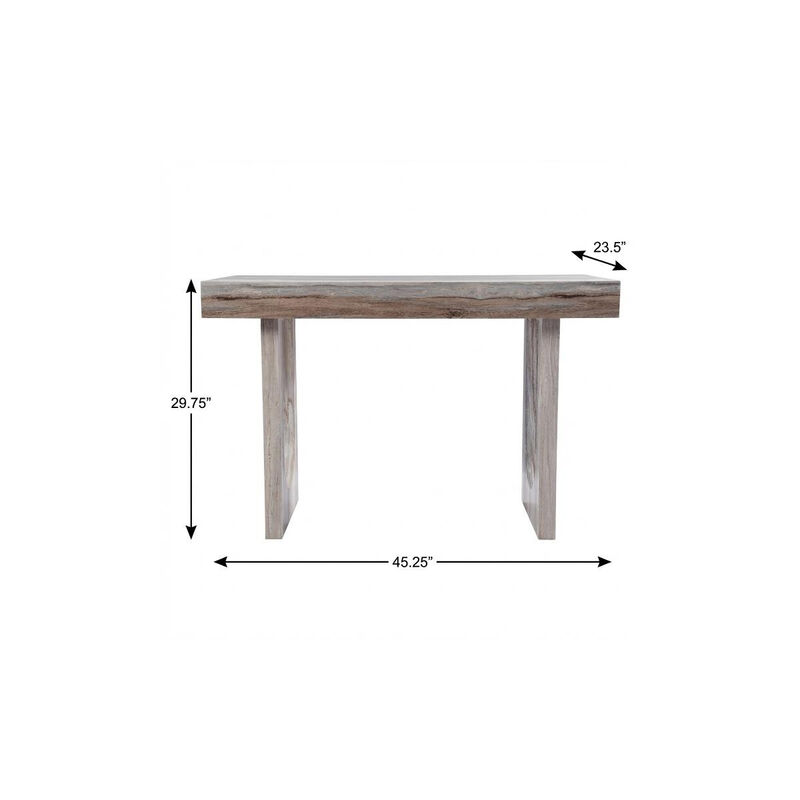 HomeRoots 45" Brown Wood Sled Writing Desk image number 4