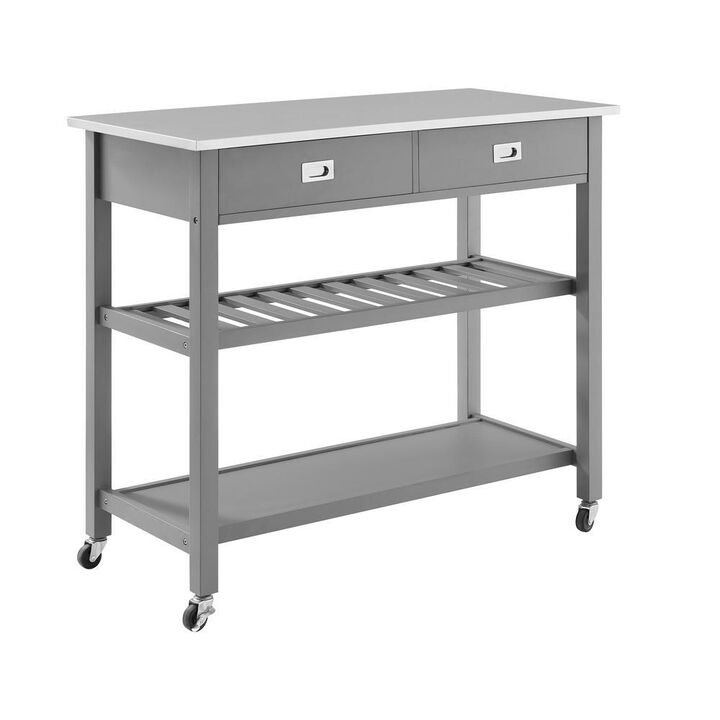 Chloe Stainless Steel Top Kitchen Island/Cart