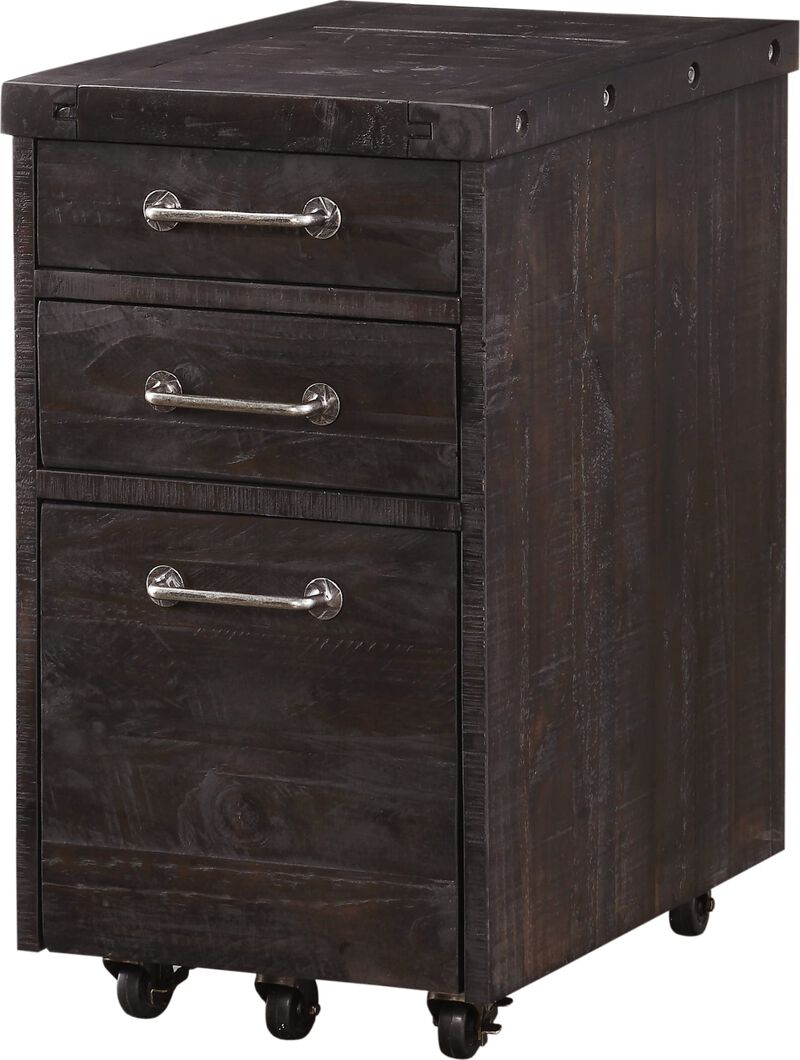 Yosemite Solid Wood Rollling File Cabinet in Cafe