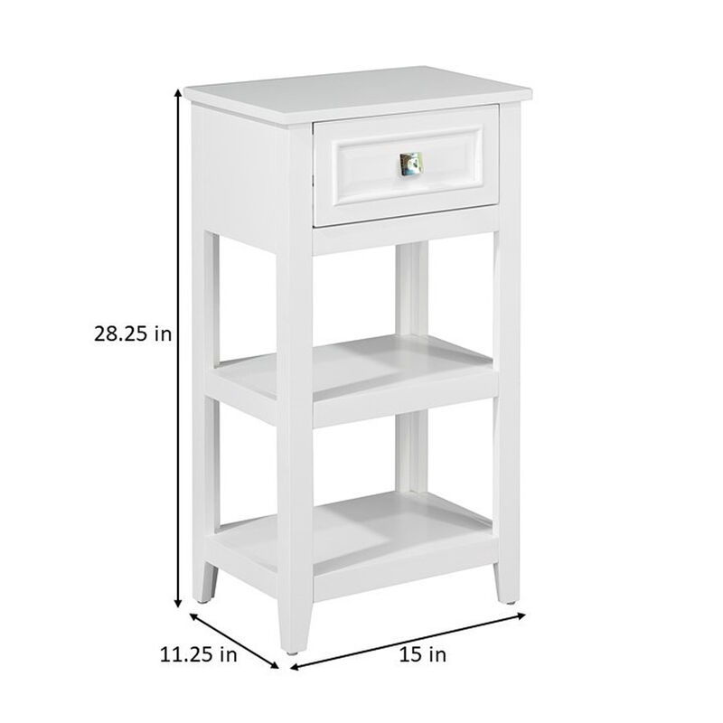 Teamson Home Dawson Wooden Floor Cabinet with 1 Drawer, White