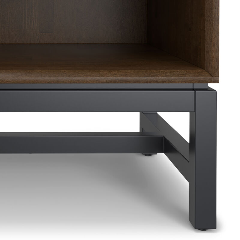 Banting SOLID HARDWOOD 20 inch Wide Industrial Mid Century Nightstand in Walnut Brown