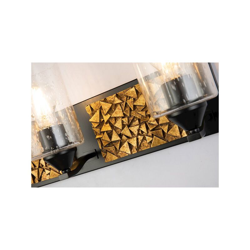 Lucas McKearn Bocage 4 Light Bath Bar In Matte Black And Gold