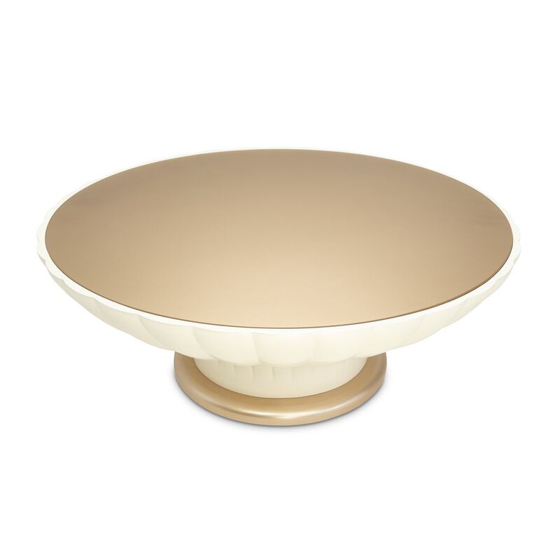 Michael Amini La Rachelle Scalloped Round Cocktail Table - Champagne