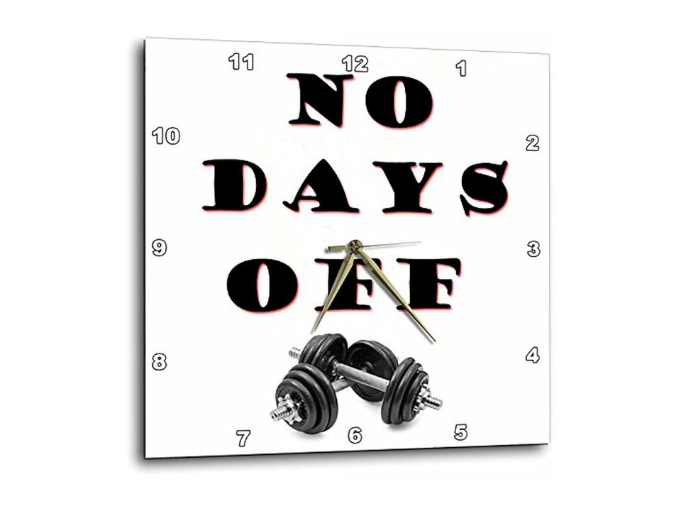 Days Gym Workout Wall Clock 13 Inch Home Decor