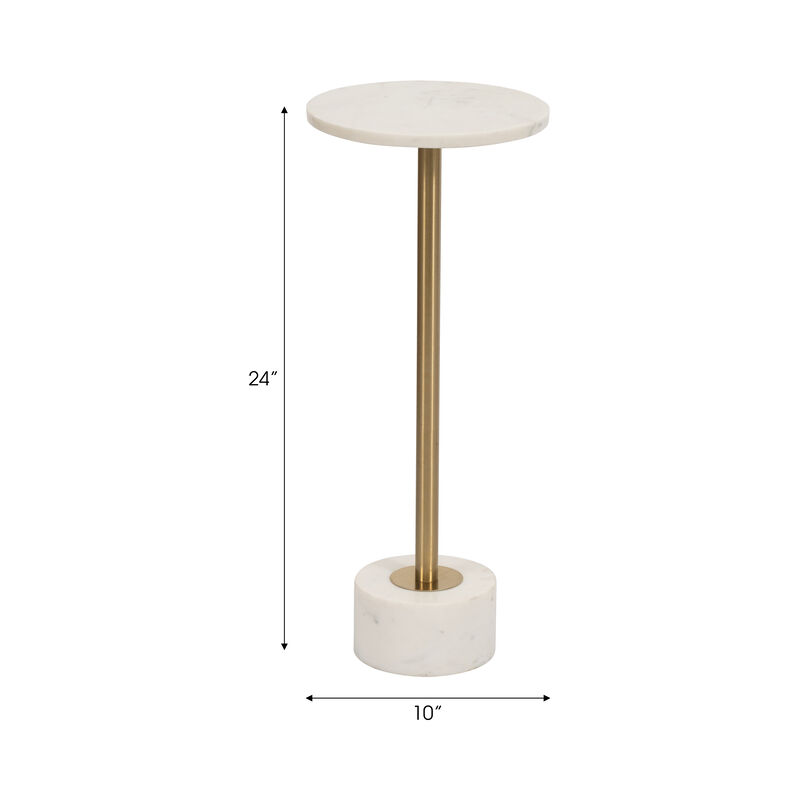 Circle Marble Accent Table