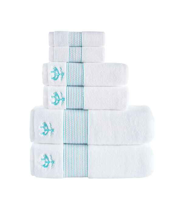 Brooks Brothers Rope Stripe Border 6 pcs Towel Set