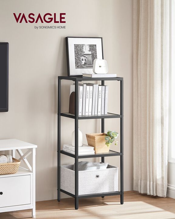 Space-Saving Tall Side Table with Drawers &ndash; Multi-Use Storage Nightstand with Shelf for Small Rooms