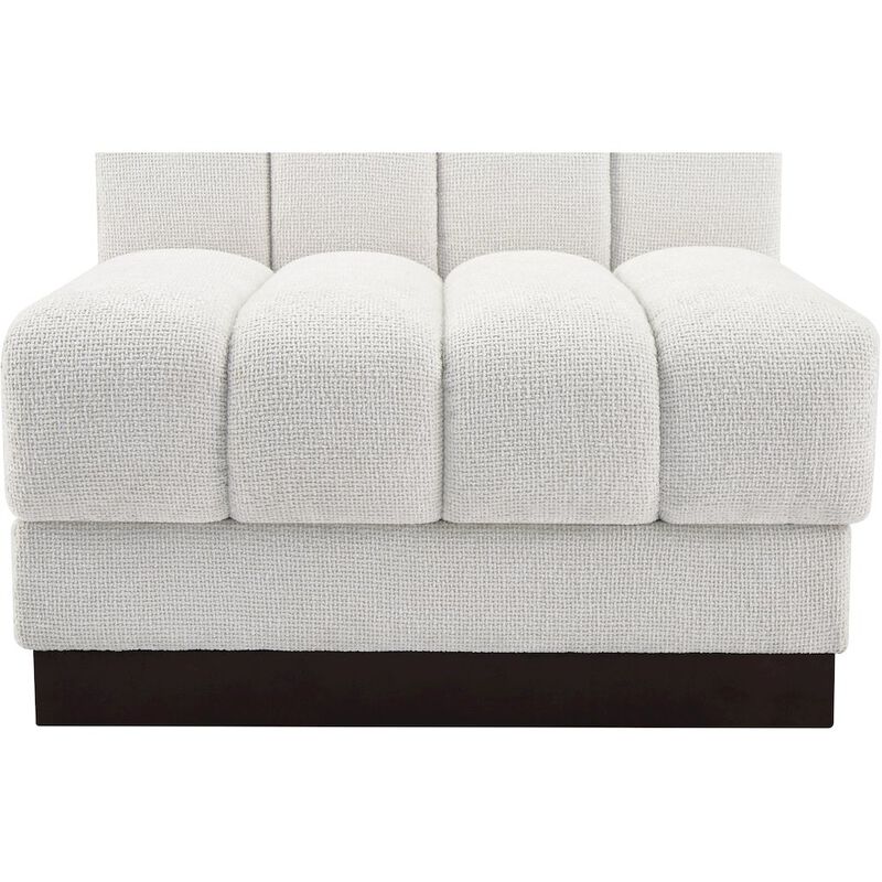 Meridian Furniture Quinn Cream Chenille Fabric Armless Chair