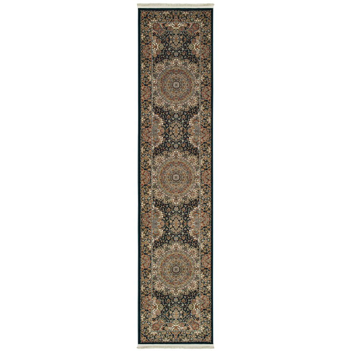 HomeRoots Medallion Area Rug With Fringe