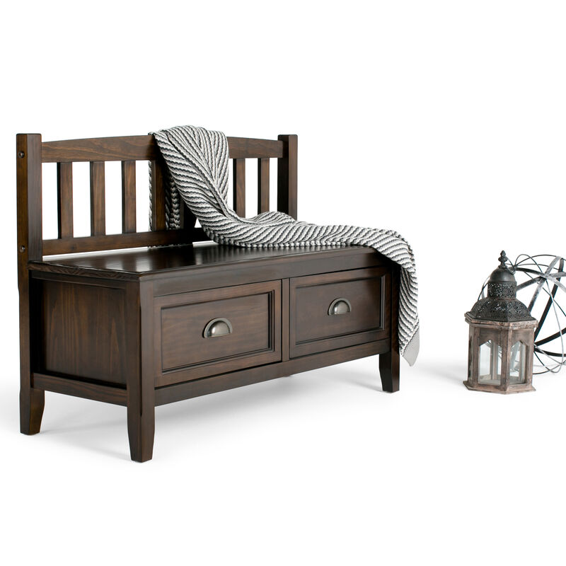 Simpli Home Burlington Entryway Storage Bench with Drawers image number 1