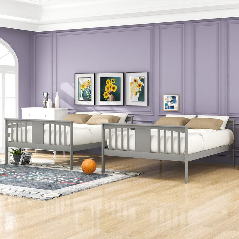 Whisen Full over Full Bunk Bed with Ladder and Guardrail