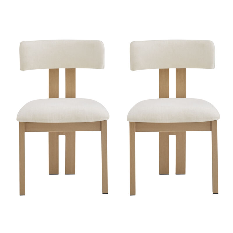 Merax 2 PCS Upholstered Armless Dining Chairs With Metal Legs
