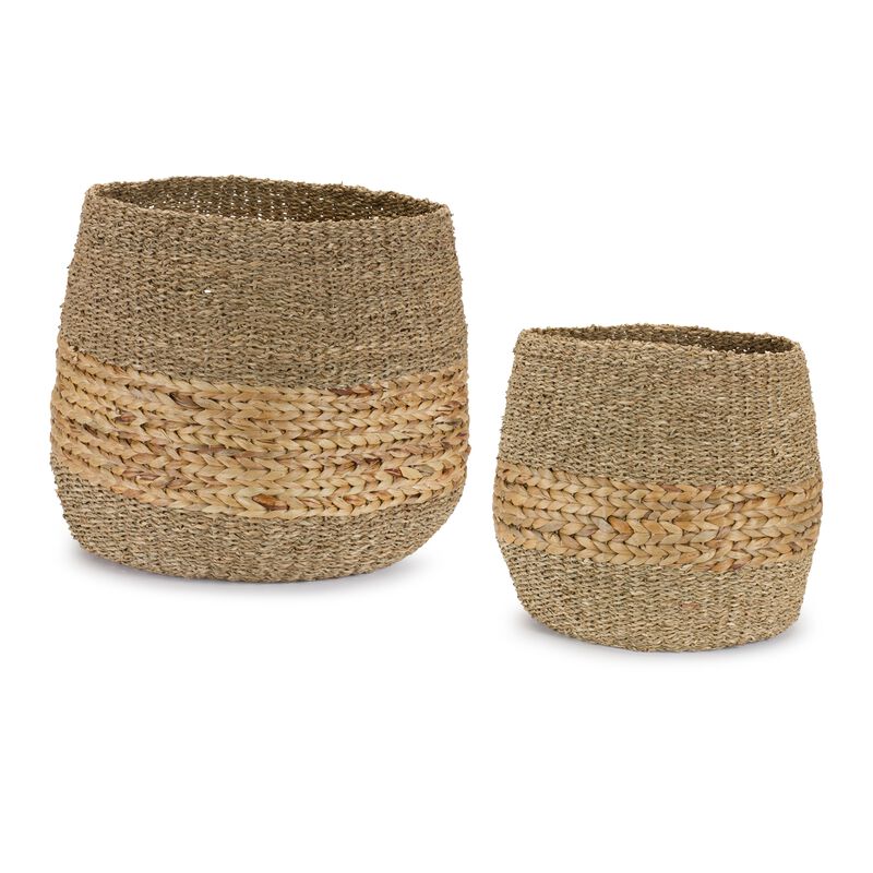 Basket Set of 2 - Versatile Storage Bins for Organizing Home or Office