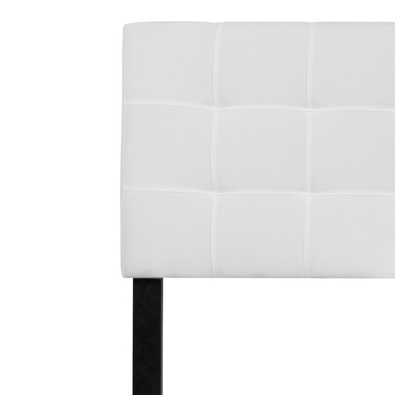 Flash Furniture Tufted Upholstered King Size Headboard in White Fabric image number 3