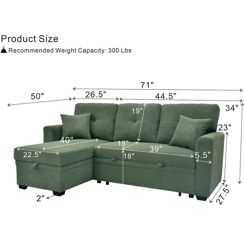Ludfob Storage Sleeper Sofa image number 4