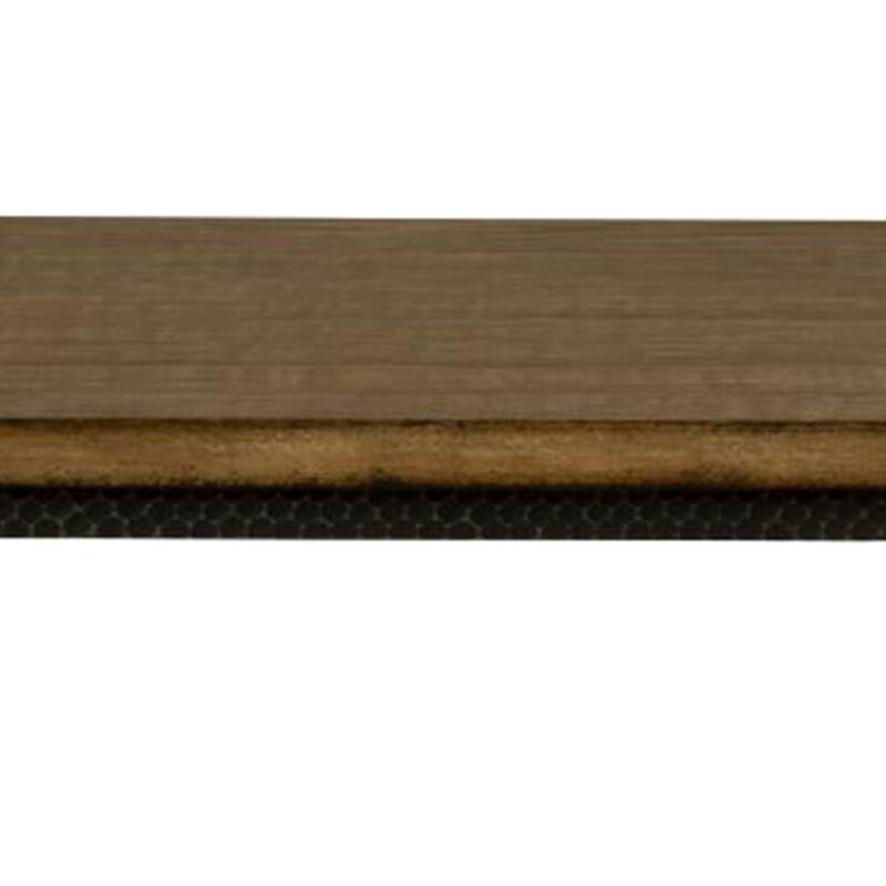 Lemy Coffee Table, 48 Inch Rectangular Brown Top, Black Metal Frame