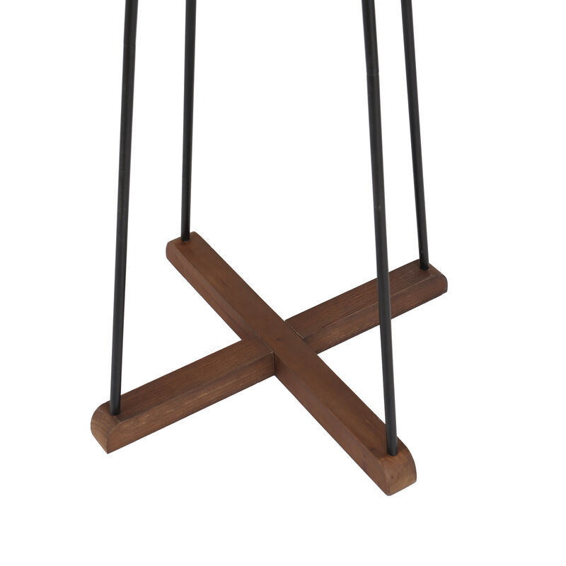 GOODSILO Freestanding Reclaimed Wood and Metal Coat Rack with 8 Hooks Sturdy Entryway Storage Organizer for Bedroom, Living Room, Hallway Home Use image number 8