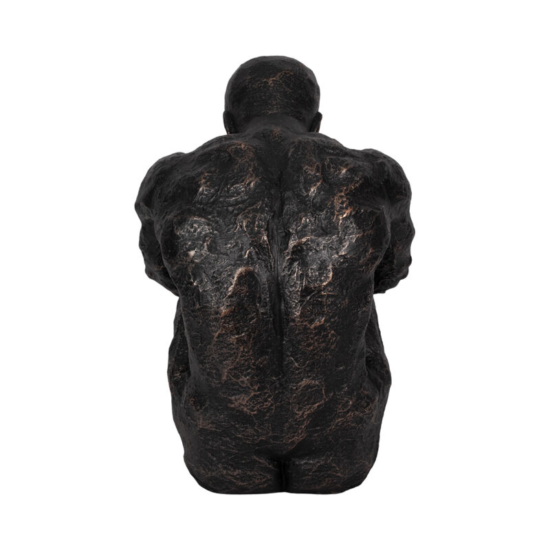 16" Sitting Man, Bronze image number 3