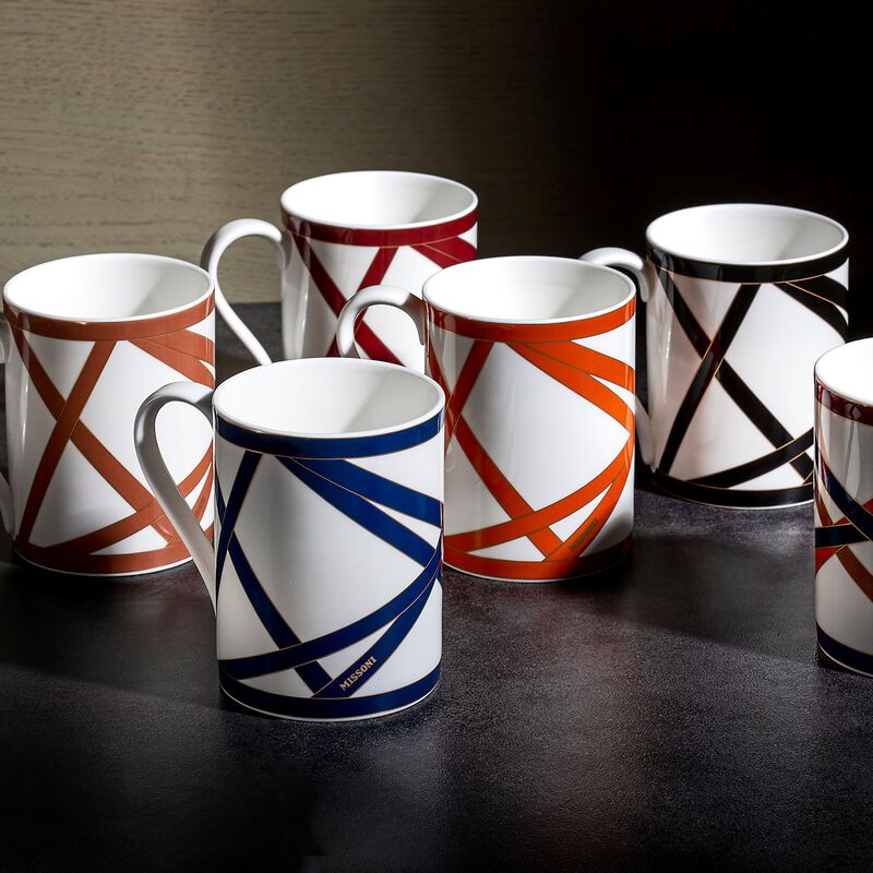 Mug NASTRI MULTICOLOR Black, diam. 3.35", H 3.86" image number 2