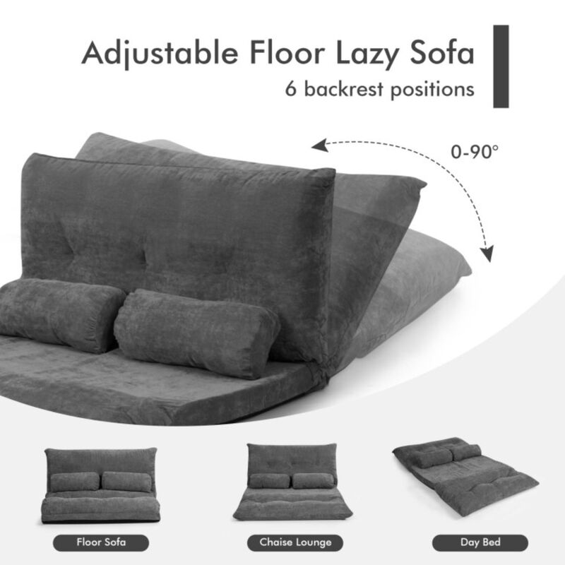 Hivvago 6-Position Adjustable Sleeper Lounge Couch with 2 Pillows